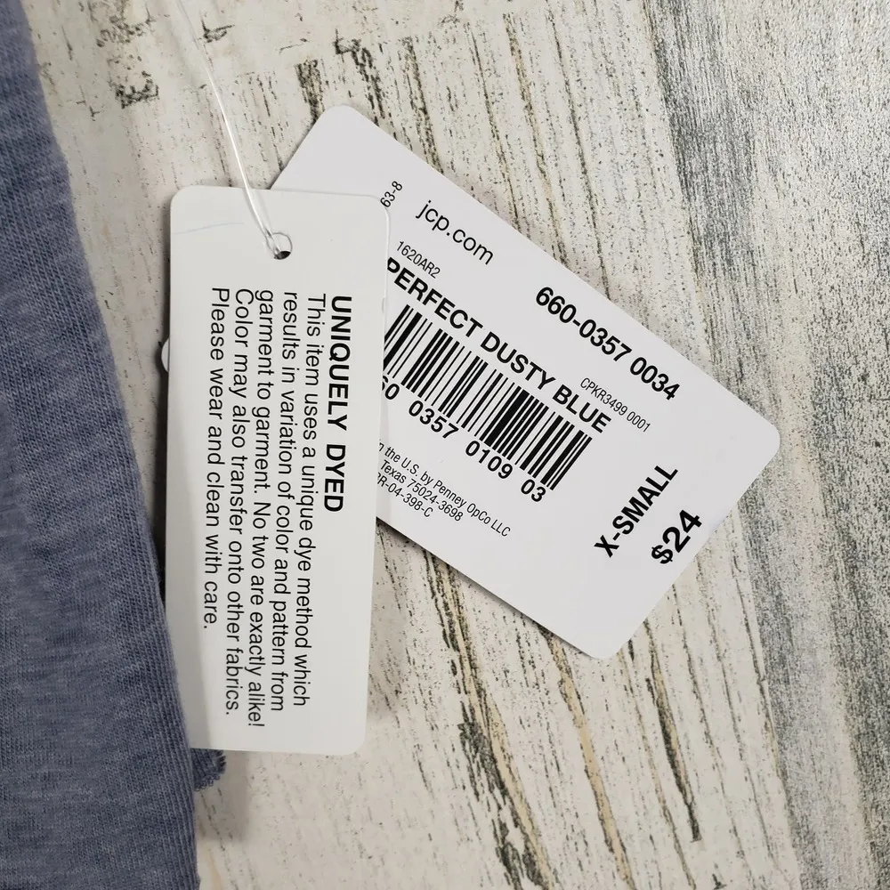 NWT Flirtitude Perfect Dusty Blue Positivity Graphic Crop Tee Women's Size XS - Image 6