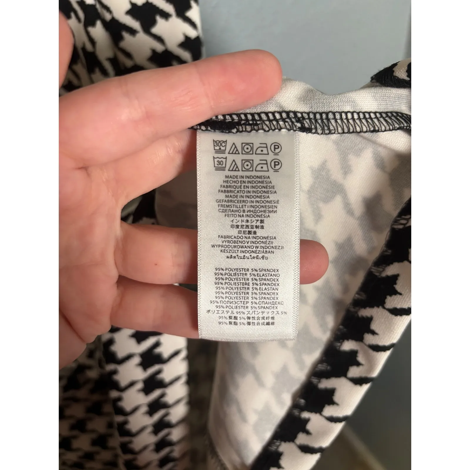 NWT Michael Kors Houndstooth Fit Flare Dress Black White Zipper Front Size 14 - Image 10