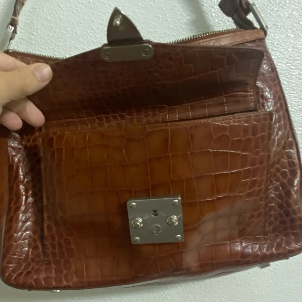 Antonio Melani brown reptile leather shoulder bag - Image 6