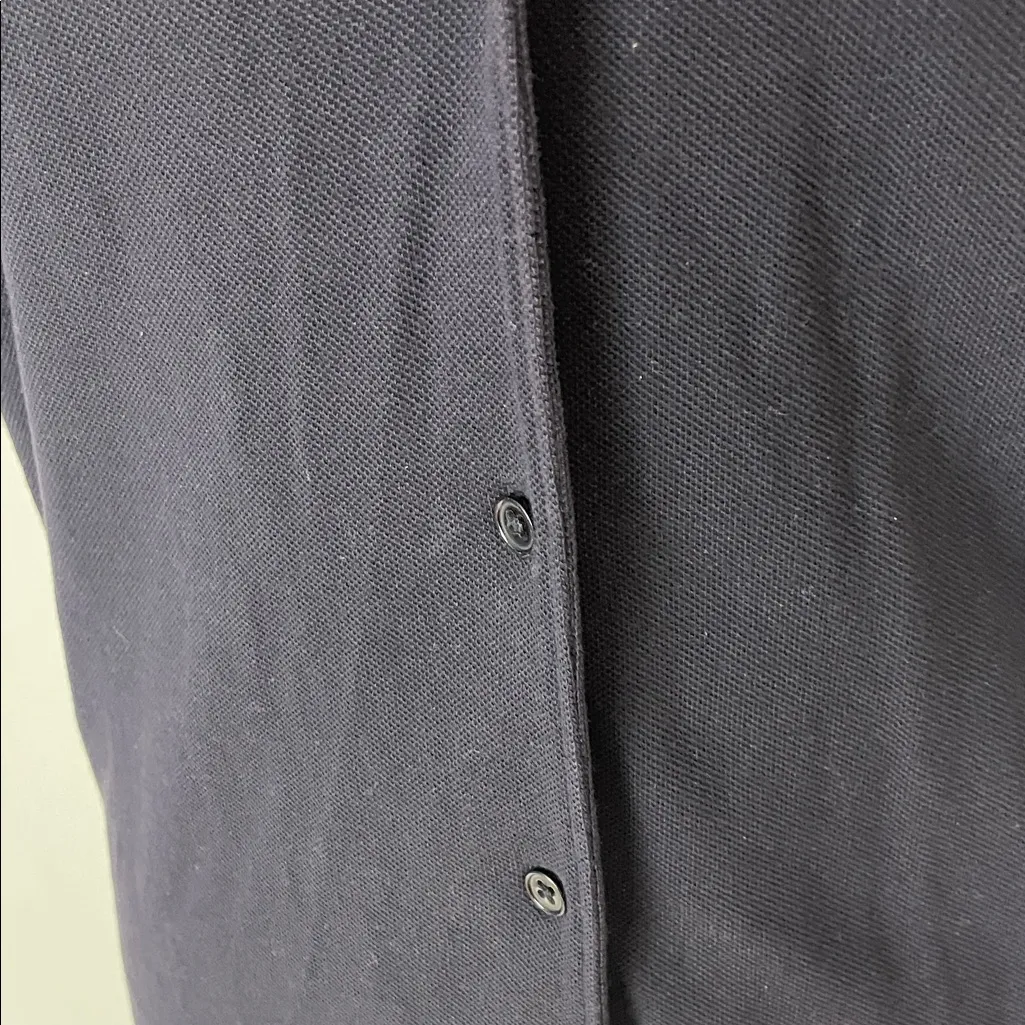 Lands' End Elegant Navy Button-Up Dress Size Small - Image 3