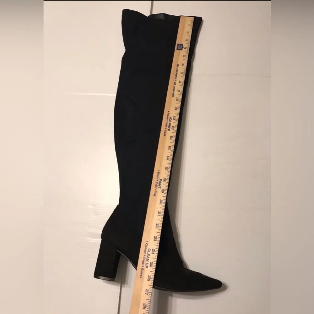 Wild Diva Lounge black faux suede over the boots heeled women size 10 - Image 11