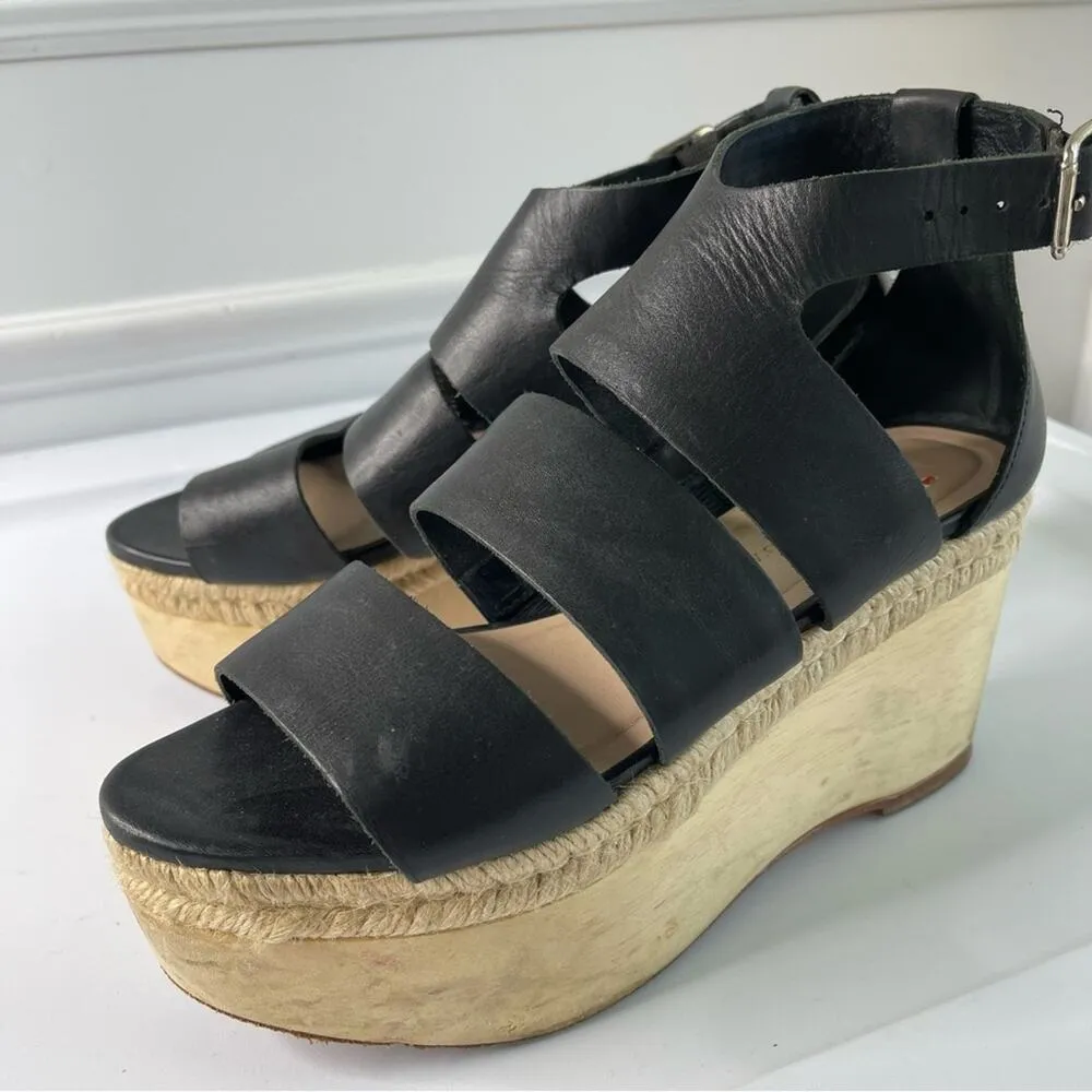 Loeffler Randall black leather Sasha Platform sandals‎ size 7 - Image 4