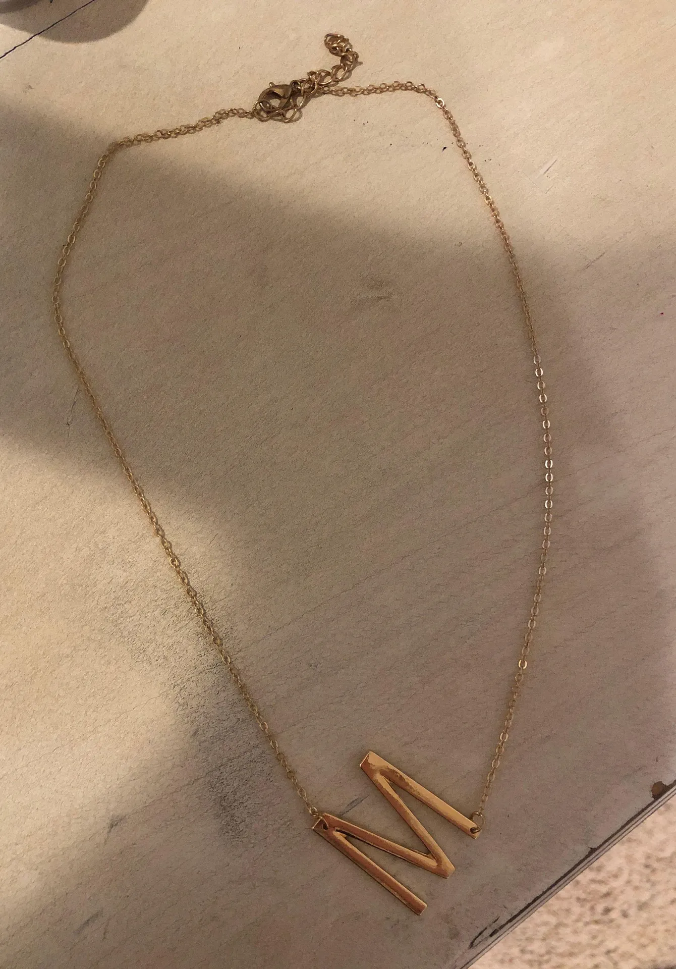 “M” pendant necklace Gold - Image 2