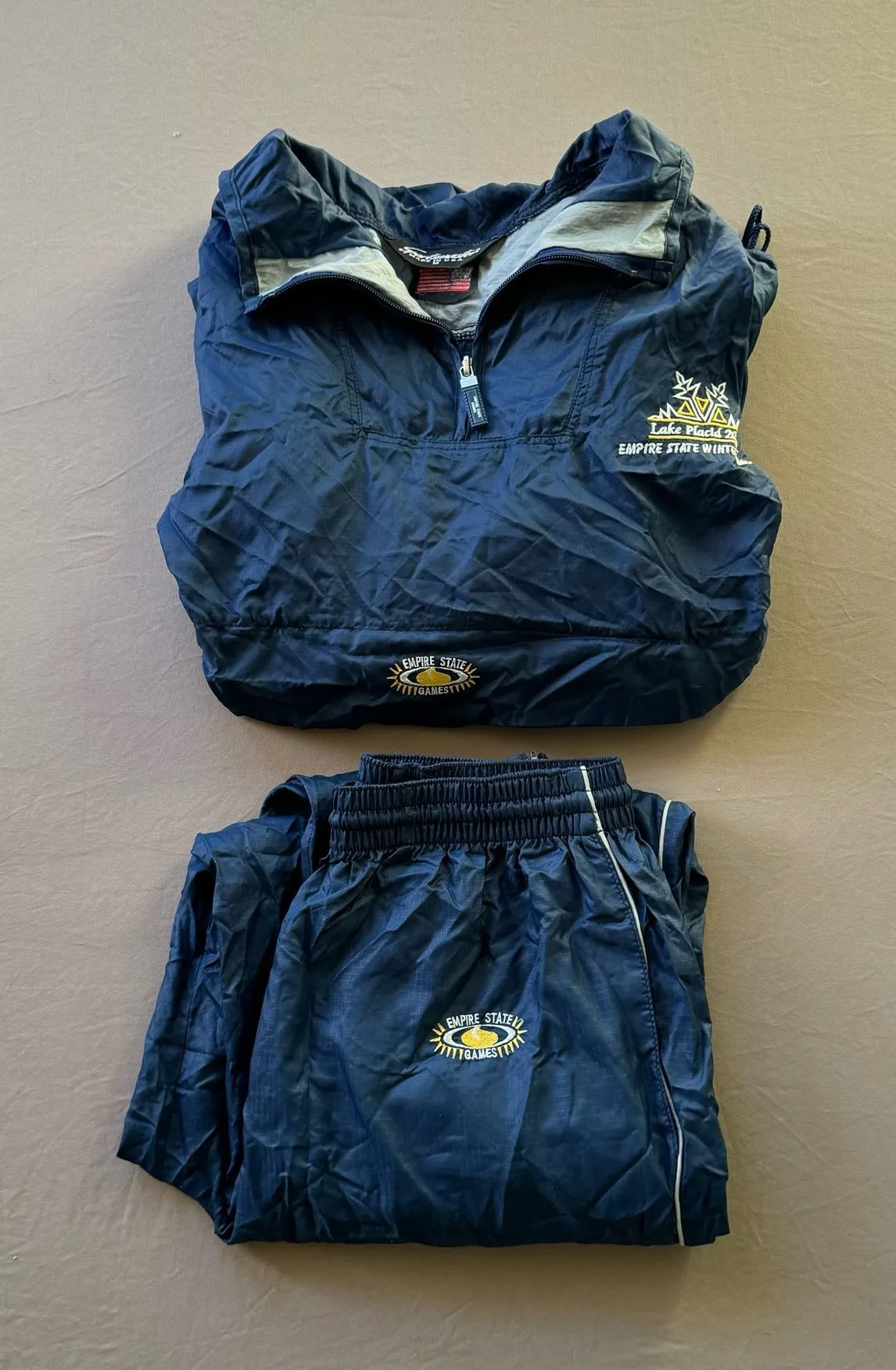 Vintage 2003 Empire State Games Windbreaker Tracksuit Packable Set Blue Size undefined - Image 2