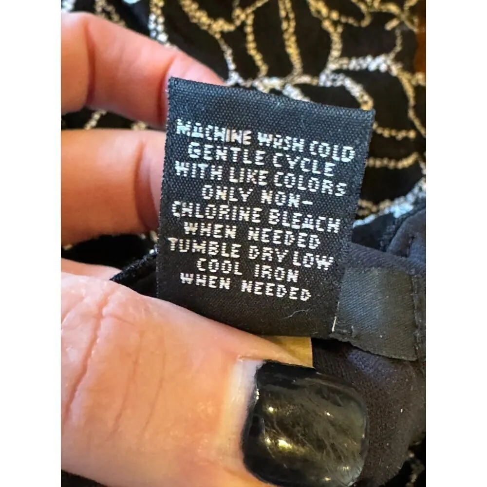 Alfani Dress Womens 18 Black White Embroidered‎ Short Sleeve Fit And Flare Mini - Image 9