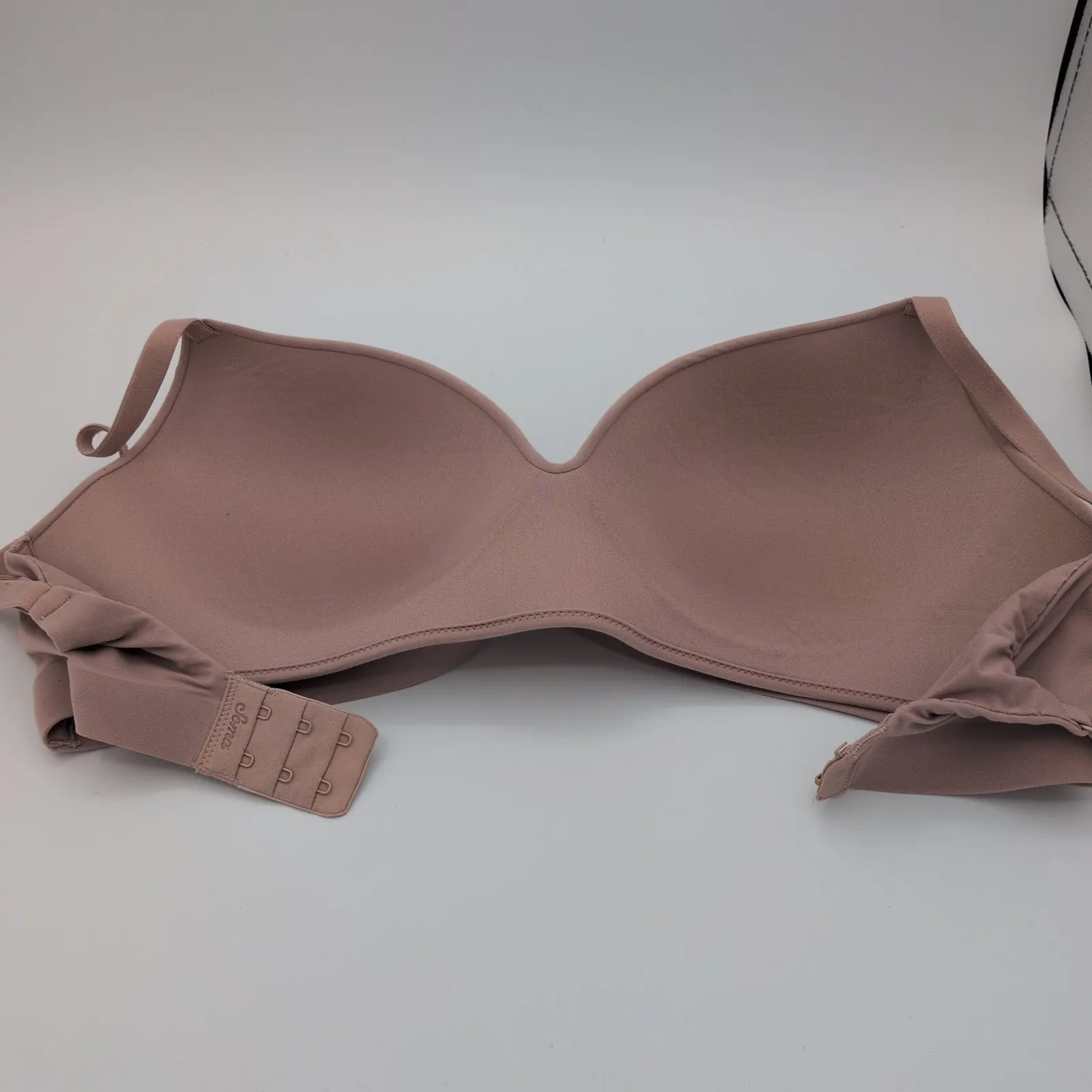 Soma Enbliss Wireless Bra 34D Taupe V-Neck Seamless Comfort Everyday - Image 2