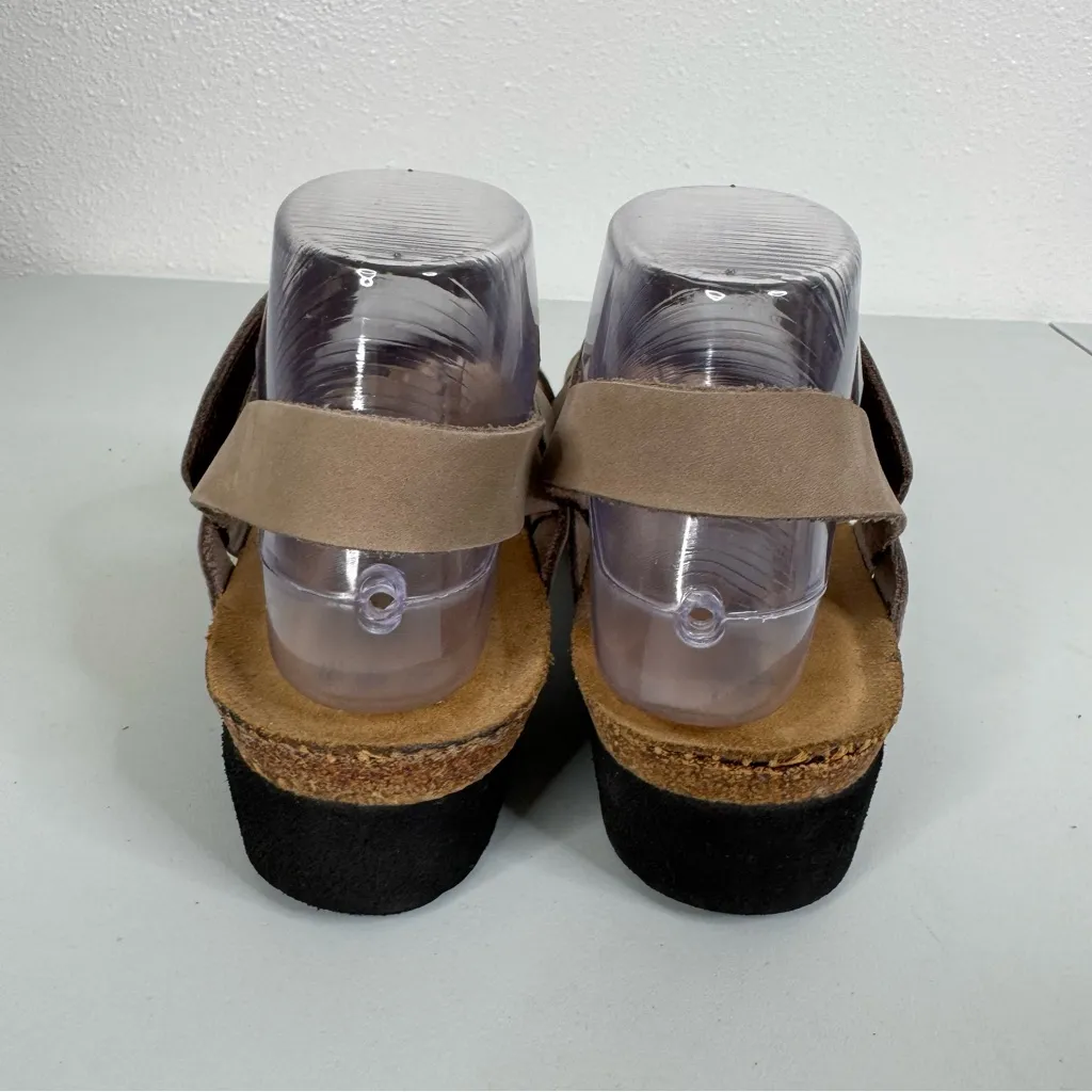 Naot Kayla Strappy Slingback Wedge Sandals Size 9 Brown - Image 4