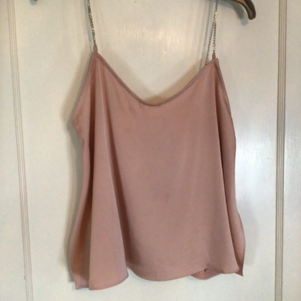 Lulu's Do It For the Glam Dusty Peach Satin Rhinestone Side Slit Cami size med - Image 6