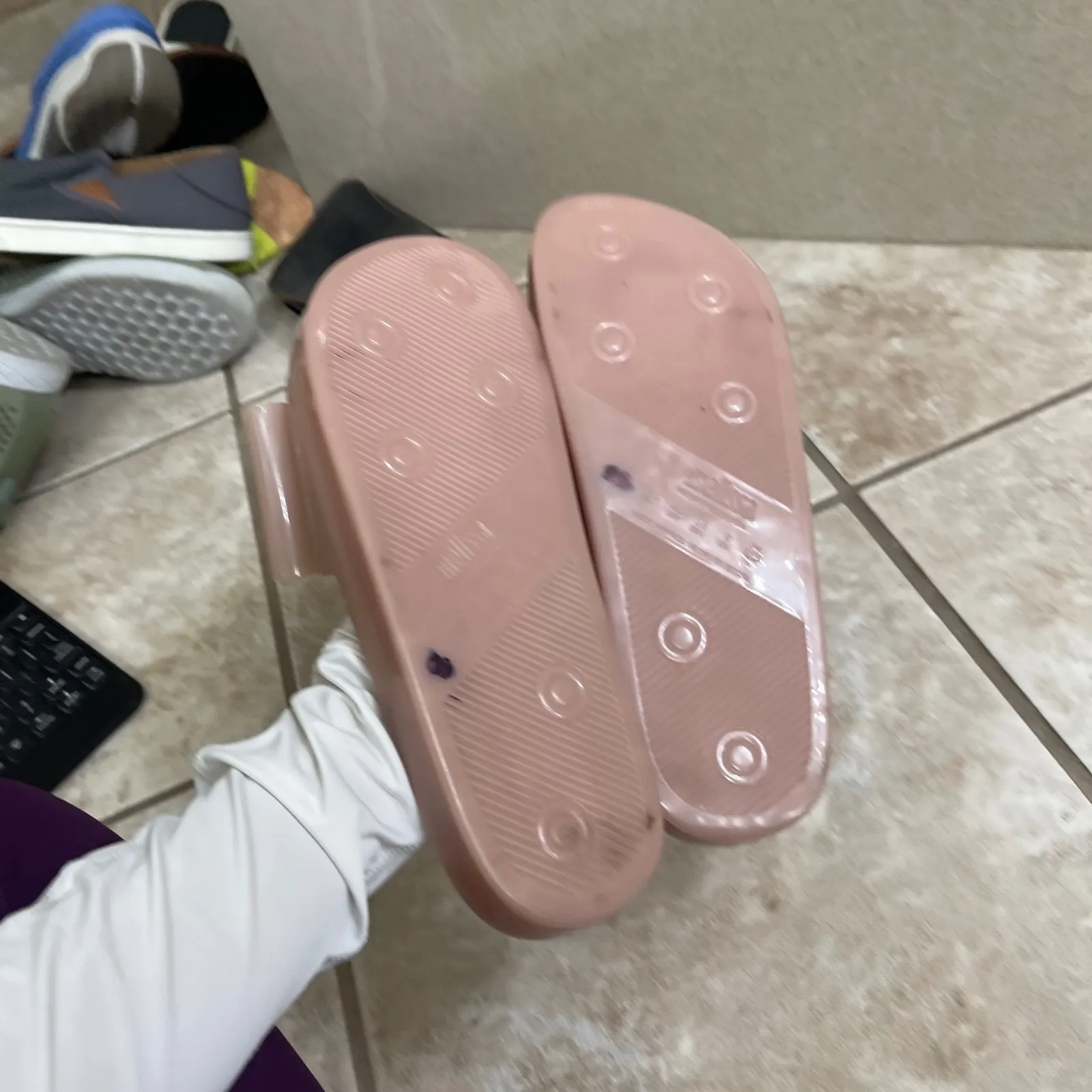 Melissa babe Sweet Love Bow Slide Sandals Women's Size 9 Pink Jelly Bow Flats - Image 4