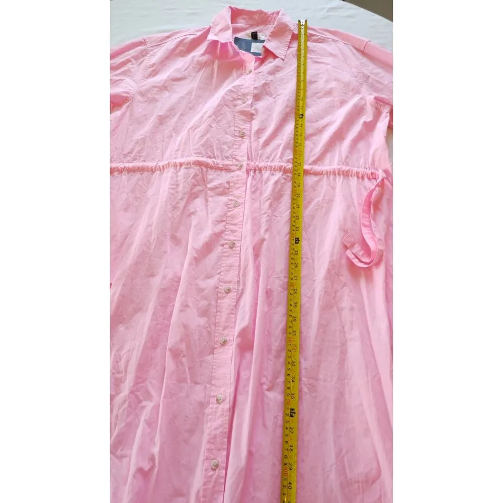Universal Threads 100% Cotton Pink Shirt Dress Caftan With Pocket Size Large New - Image 14
