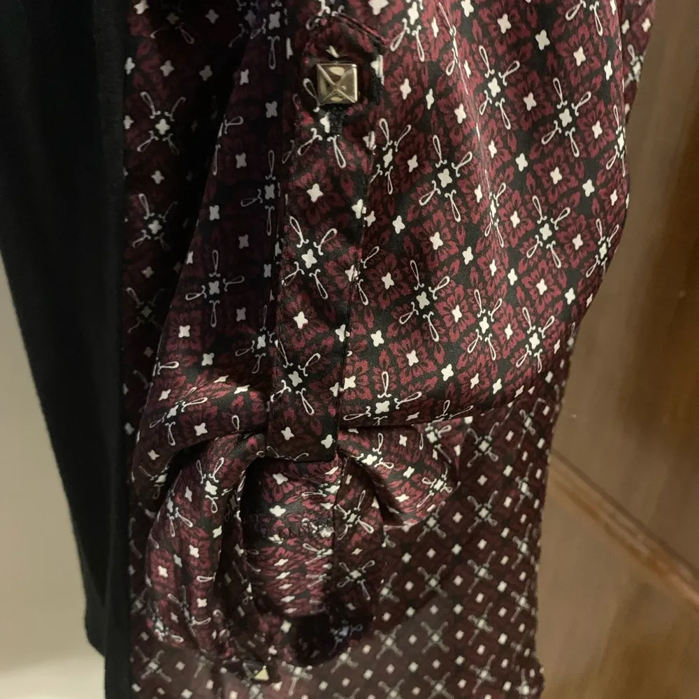 Verve Maroon Black Geometric Blouse - Image 6