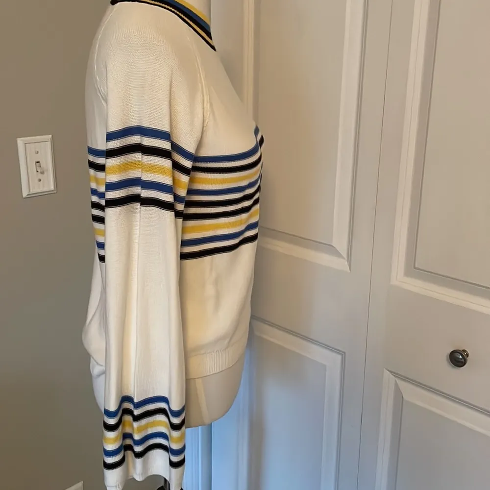 Used / Worn Vintage Striped Varsity Crewneck Sweater - Image 3