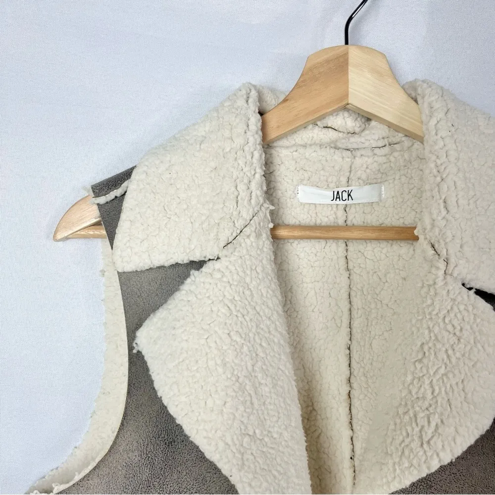 Jack by BB Dakota Brown Faux Shearling Vest S - Image 3