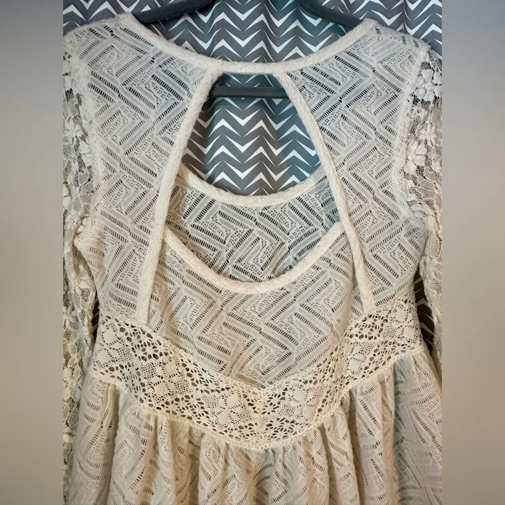 Free People | Ivory Gracie Lace Peplum Babydoll Top, Size S - Image 7