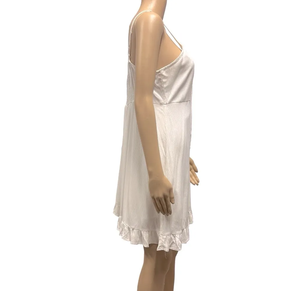 Cotton On White Tie Front Empire Waist Sleeveless Flowy Mini Dress Womens Large - Image 3
