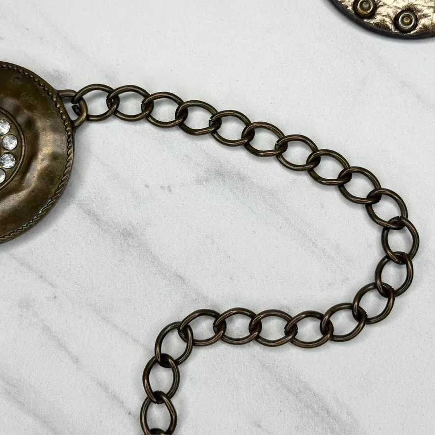 Chunky Rhinestone Gold Tone Chain Link Belt Small/Medium (S/M) ✨ - Image 14
