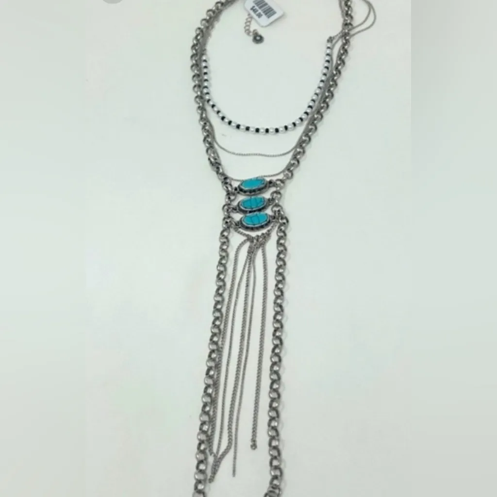 NWT FREE PEOPLE Chantilly Layered Necklace In Silver - Image 3