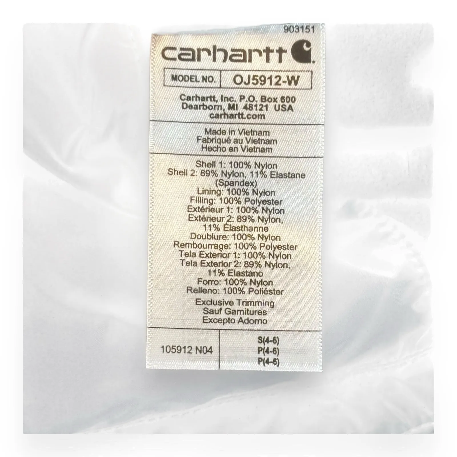 Carhartt Women's XL Rain Defender Relaxed Fit Lightweight Insulated Jacket New - Image 6