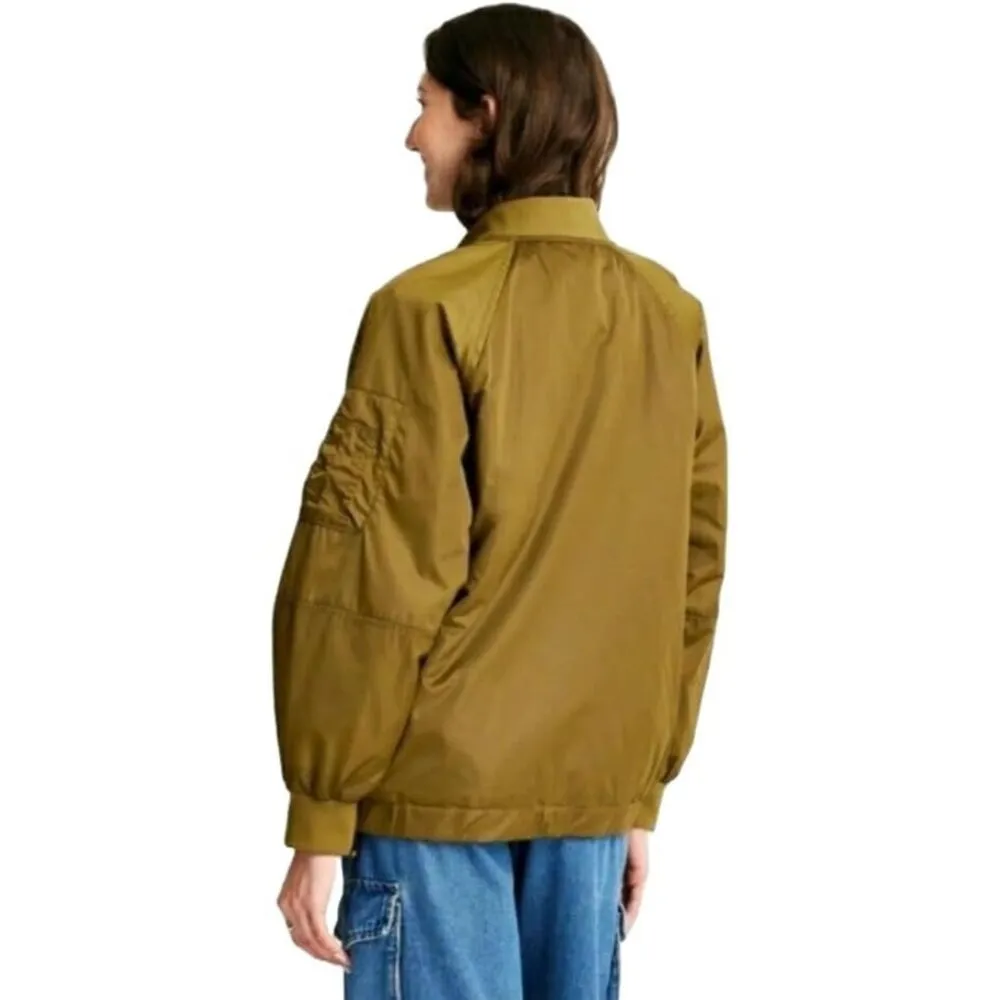A New Day Womens Olive Green Water Resistant Bomber Jacket Size S - Image 2