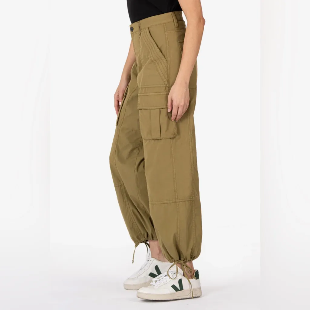 KUT Erika Olive Green Mid-Rise Utility Pant - Image 4