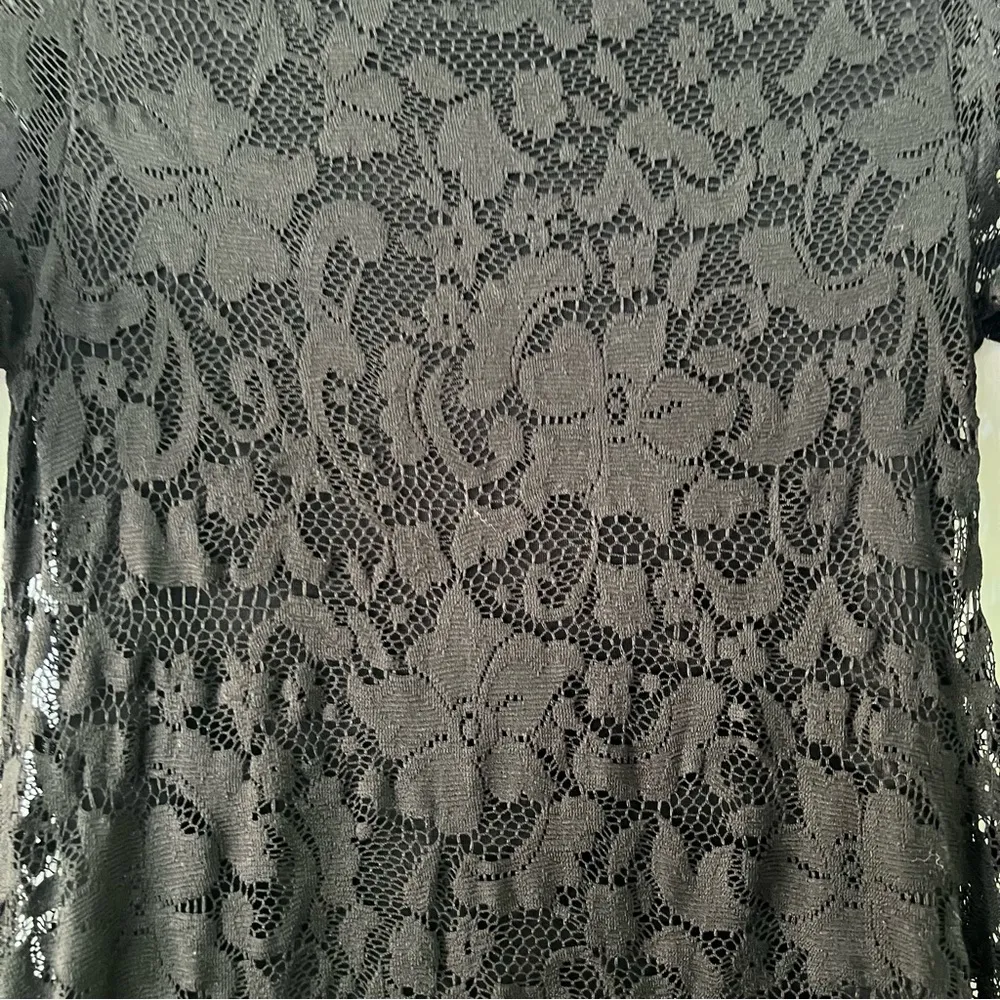 Black Floral Lace Long Sleeve Dress Size XS - Image 7