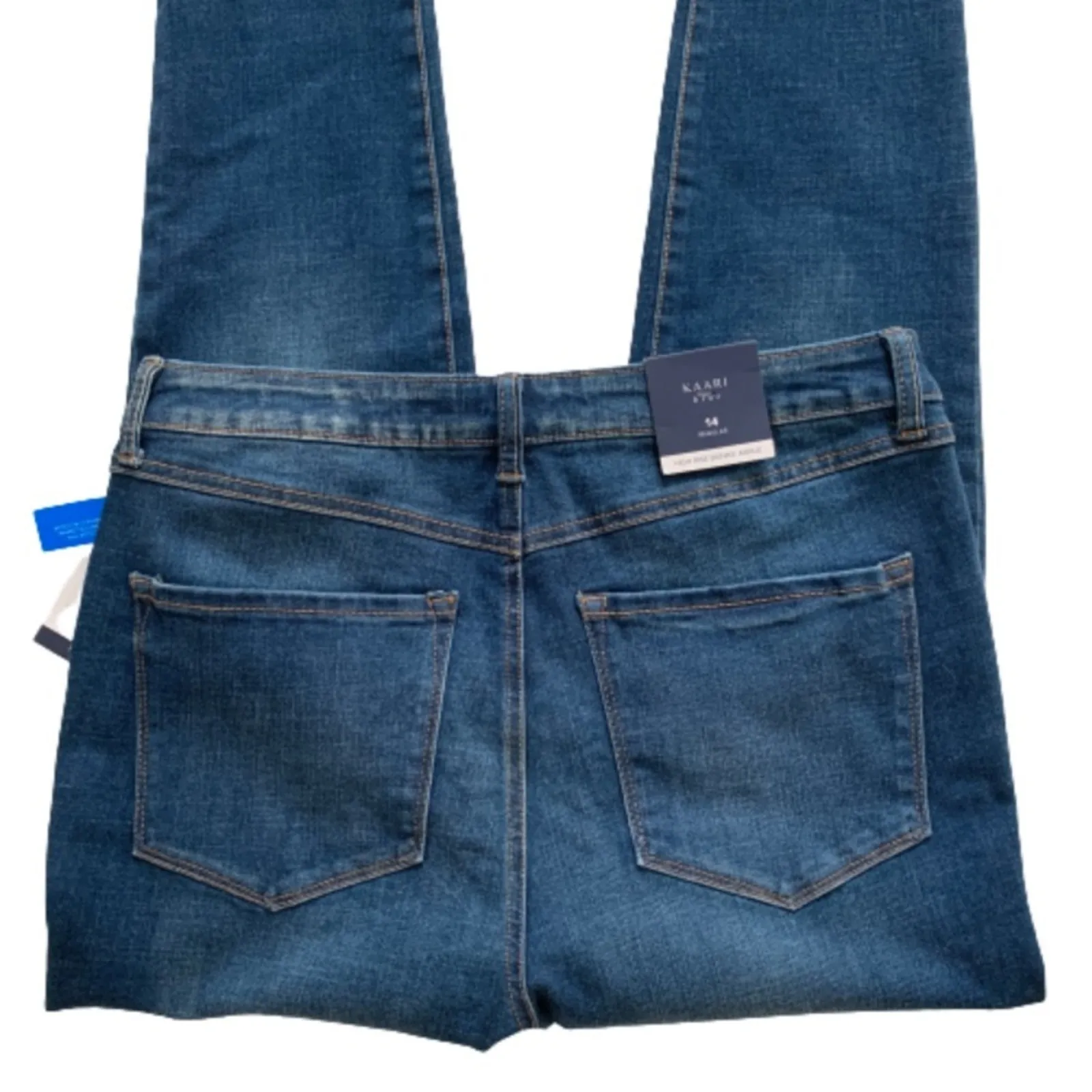 Kaari Blue Jeans Button Fly High Rise Frayed Hem Skinny Ankle Jeans Size 14 NEW - Image 13