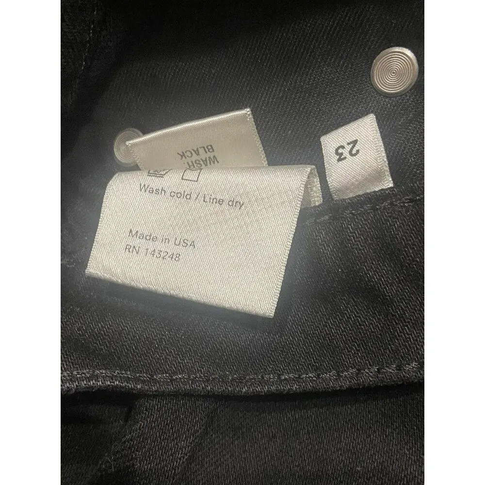 Reformation Jeans Jordi Kick Flare‎ Black Size 23 Mid Rise Crop/Ankle NWT - Image 10