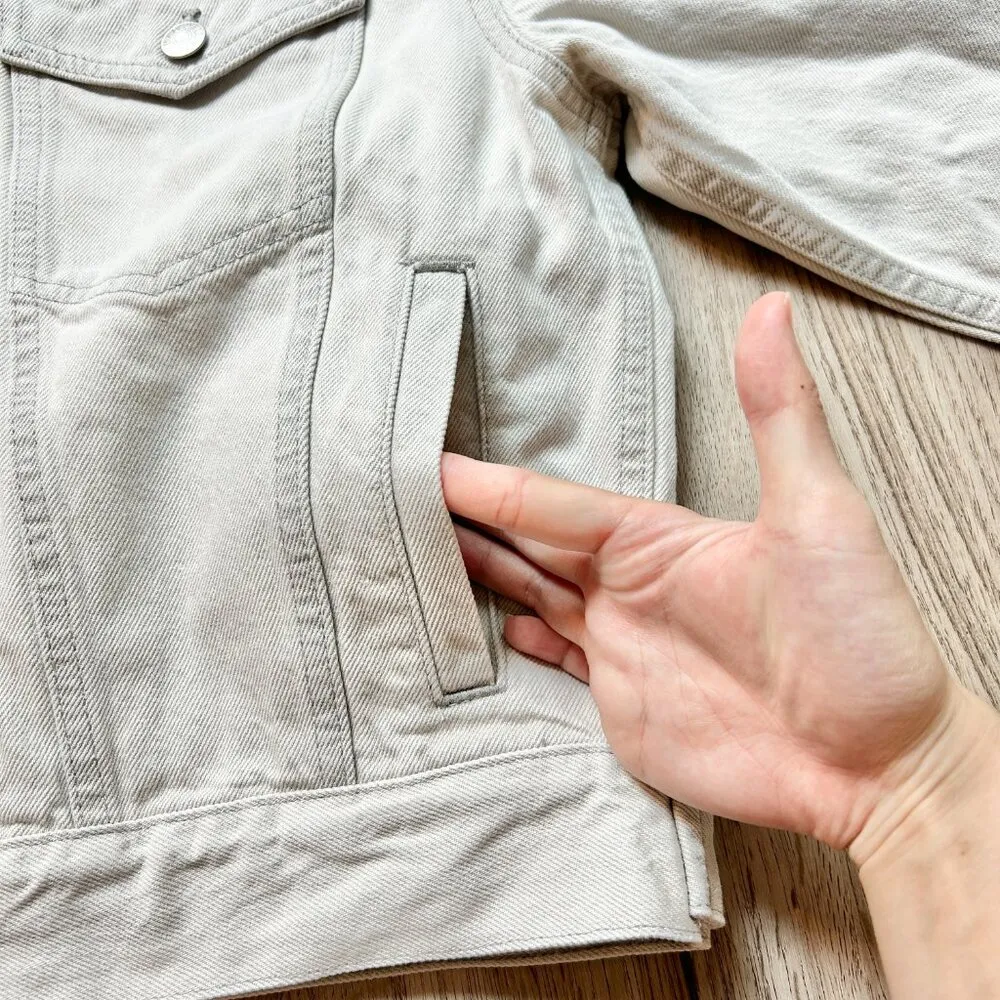 Madewell The Trucker Crop Jean Jacket in Glenrich Wash Size S NWT - Image 9