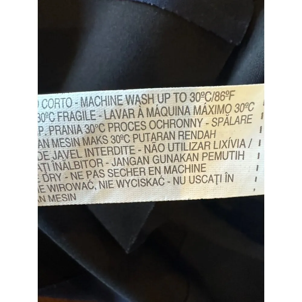 Zara Dress Women‎ Medium Blue Black Mock Neck Neoprene Sleeveless Shift Mini - Image 9