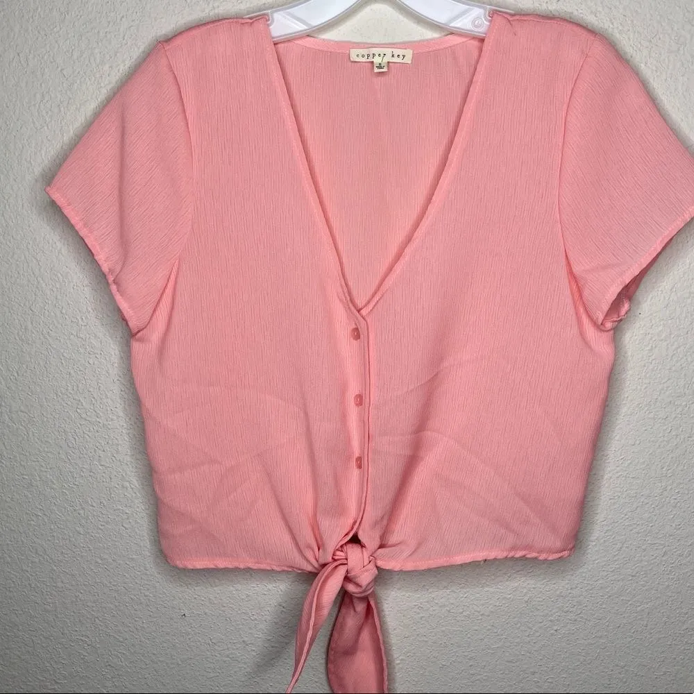 Copper Key  Tie Up Halter Top - Image 46