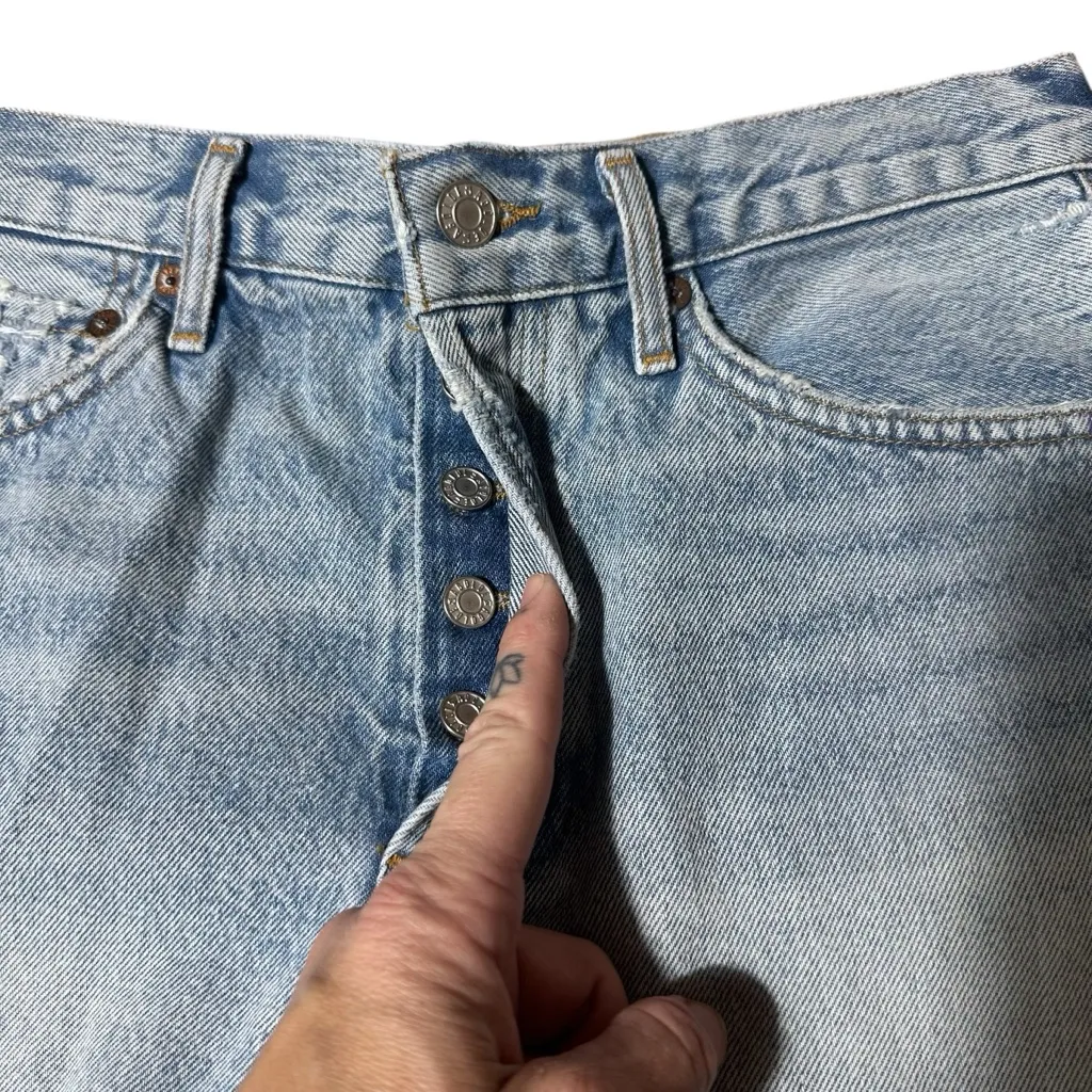 Agolde NWT Vintage Cut Off Parker Shorts 26 Encore Light Wash Hi-Rise Button Fly - Image 6