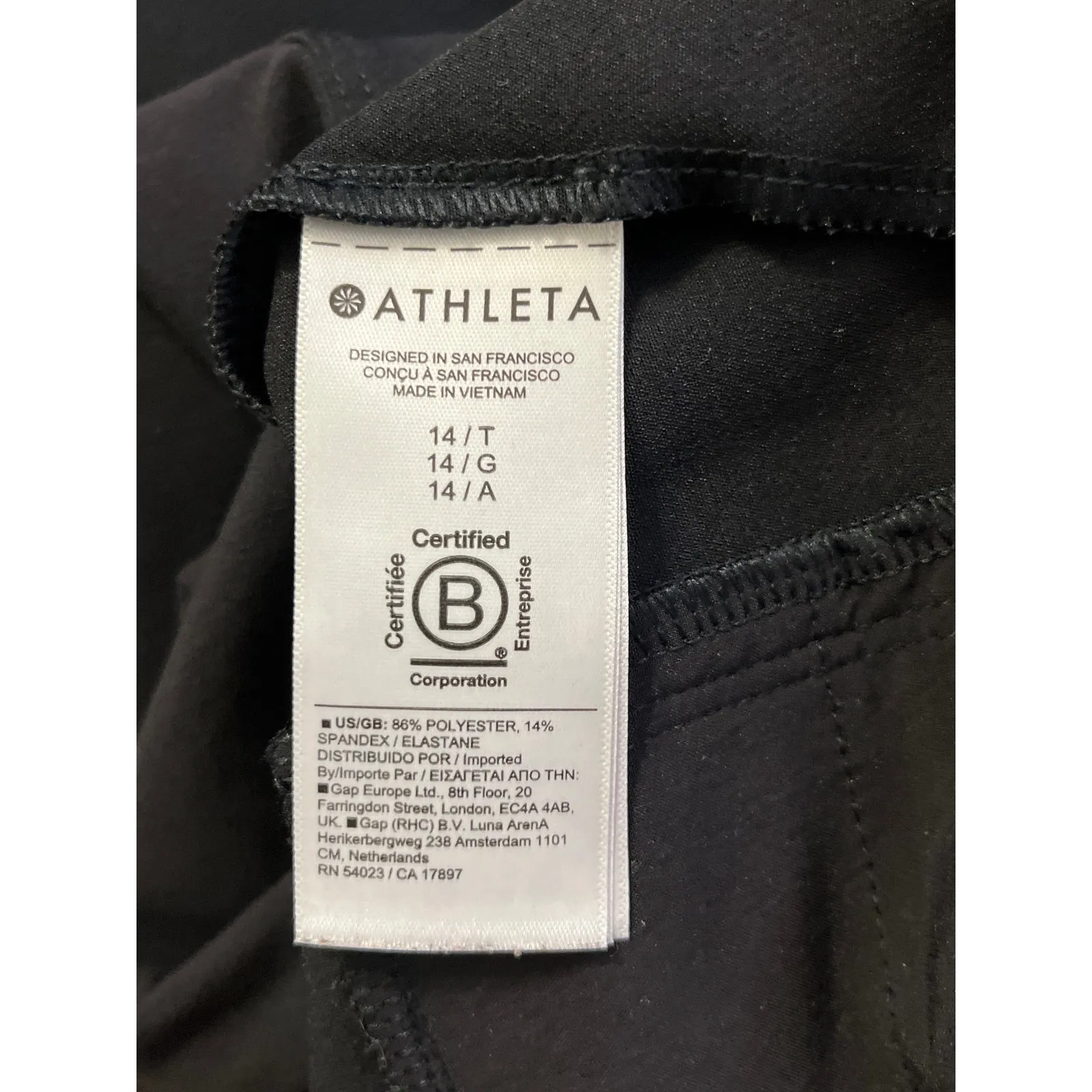 Athleta Brooklyn Ankle Pants Black Size 14 Tall Stretch Slim Fit Work Travel - Image 2