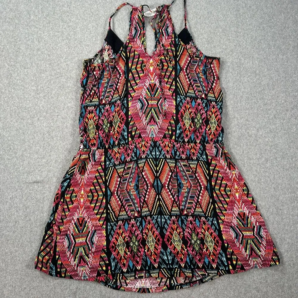 Nanette Lepore Colorful Swim Coverup Women's Medium Drawstring Waist V-Neck - Image 8