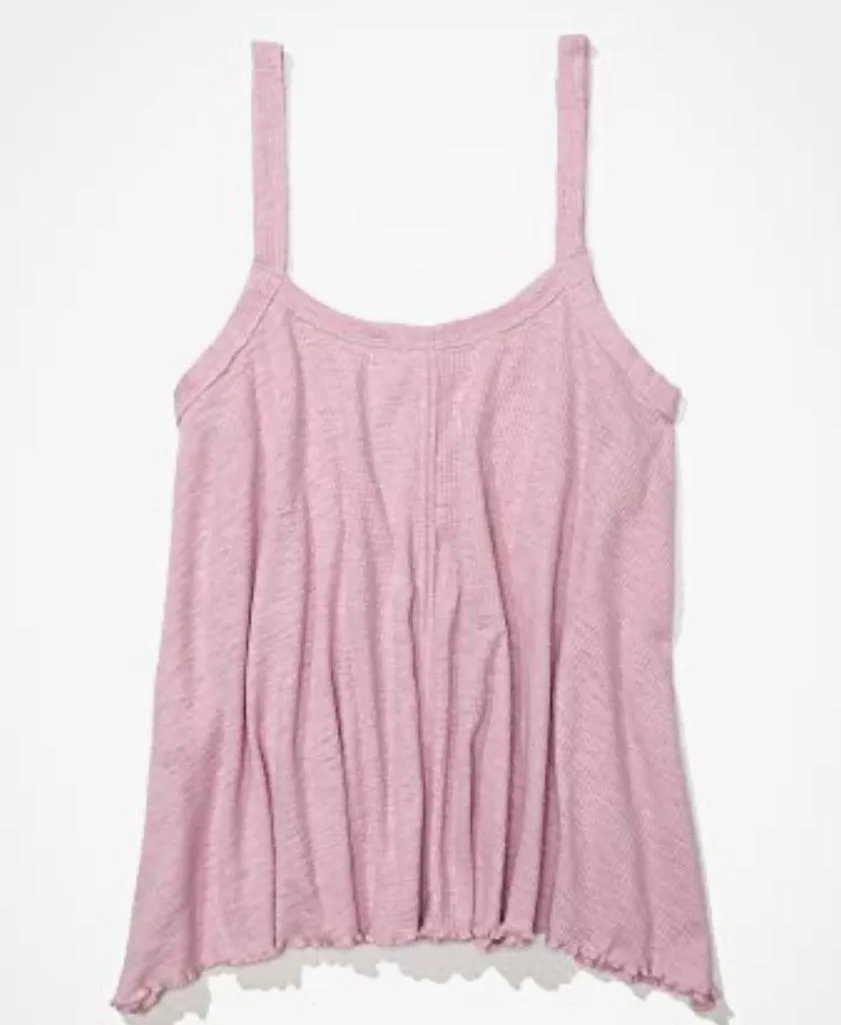 AE Size Small Henley babydoll tank top American Eagle Outfitters Pink NWT - Image 5