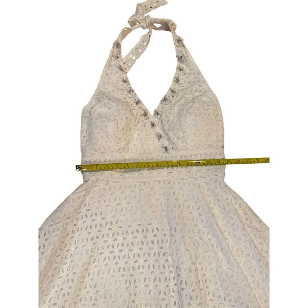 Lilly Pulitzer Willa Midi Dress Size 10 White Halter Fit & Flare Summer NWT - Image 4