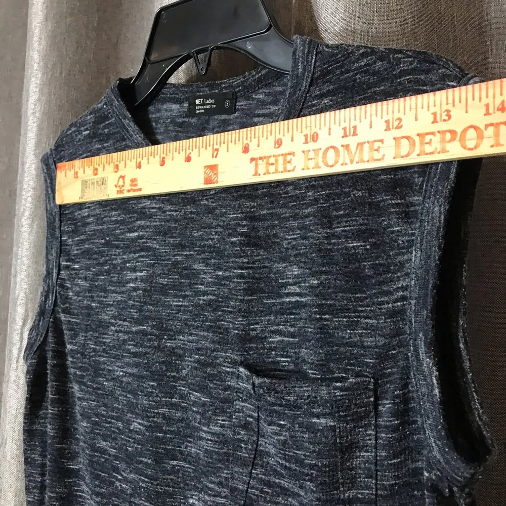 Net Ladies Disrtressed Sleeveless Navy Blue Top - Image 4