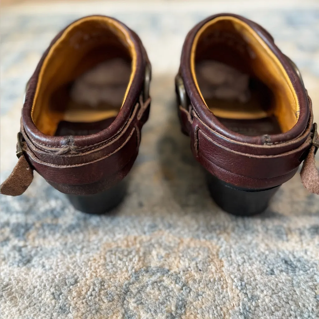 Frye Harness Mules Boots Brown Leather Shoes Size 6 - Image 5