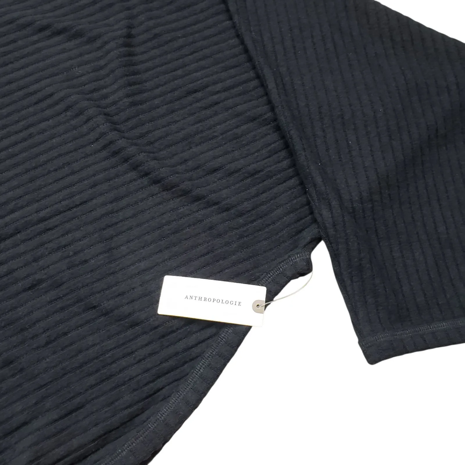 NWT Anthropologie Pilcro Cozy Ribbed Batwing Womens Black XL Pullover Sweater - Image 9