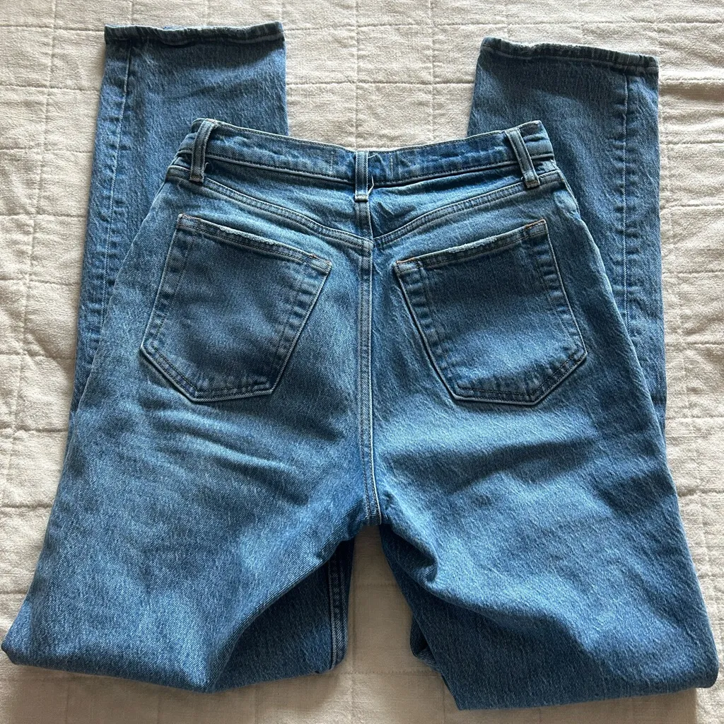 Abercrombie & Fitch Curve Love High Rise Straight Leg Jeans - Image 5