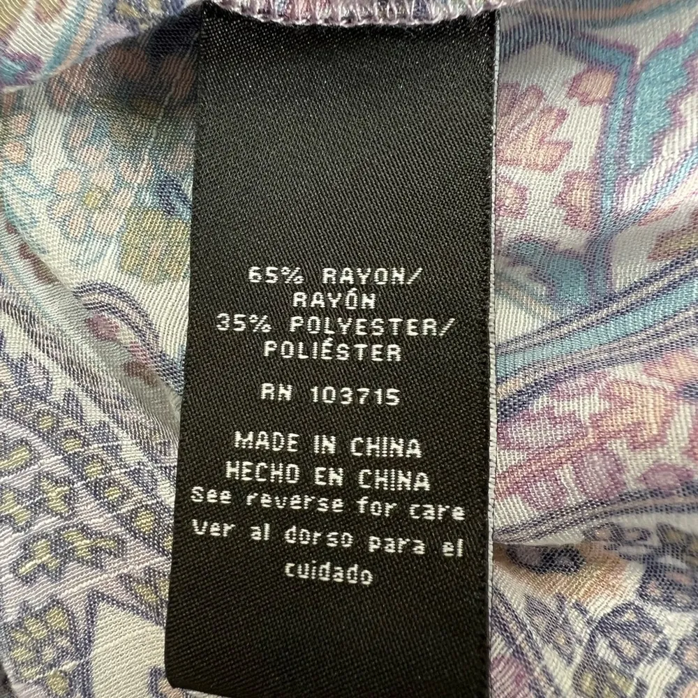 Zac &‎ Rachel Paisley Floral Tiered Ruffle Bell Sleeve Peasant Boho Top Size 1X - Image 8