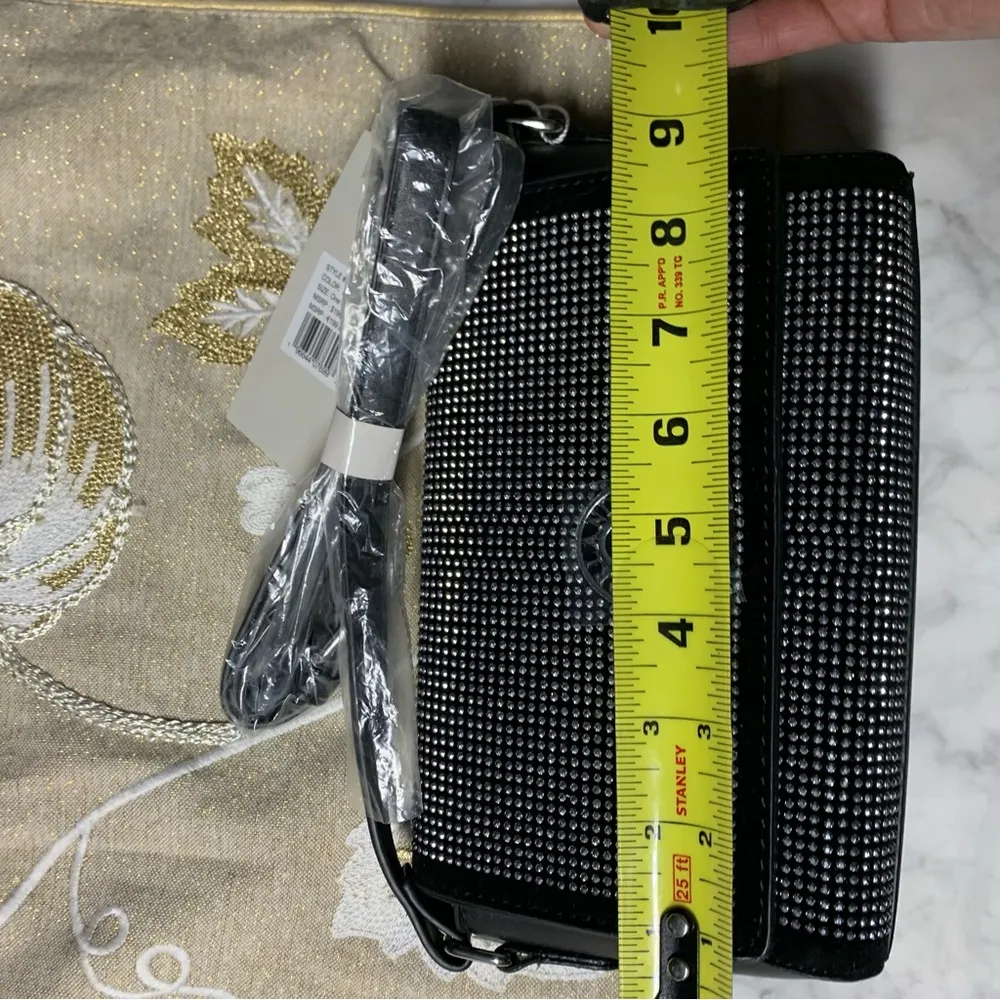 NWT Valentino Orlandi Studded Crossbody Bag flap front Retail $200 Black - Image 10