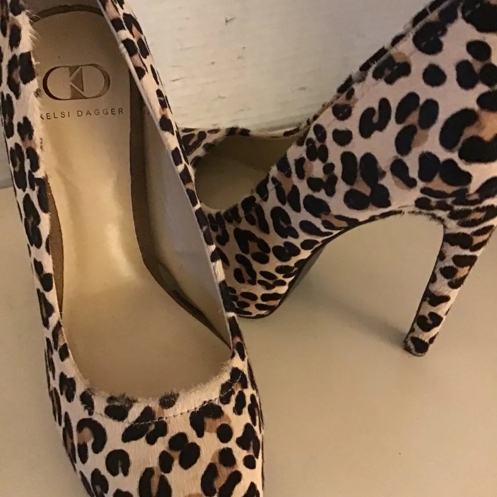Kelsi Dagger women animal print platform pump heel Brette shoes US 7.5 - Image 10