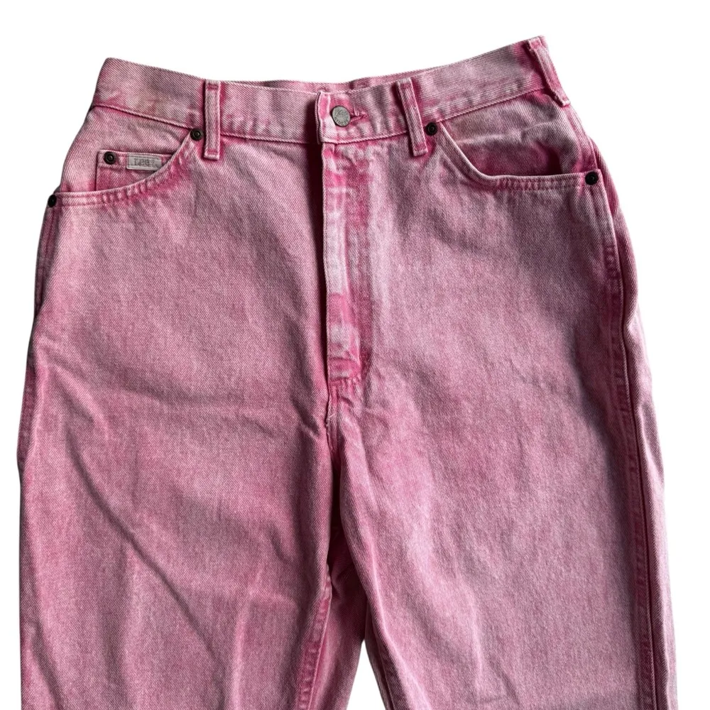 Vintage Lee Sport Pink Denim Jeans Size 12 Medium High Waist Preppy Barbie - Image 2