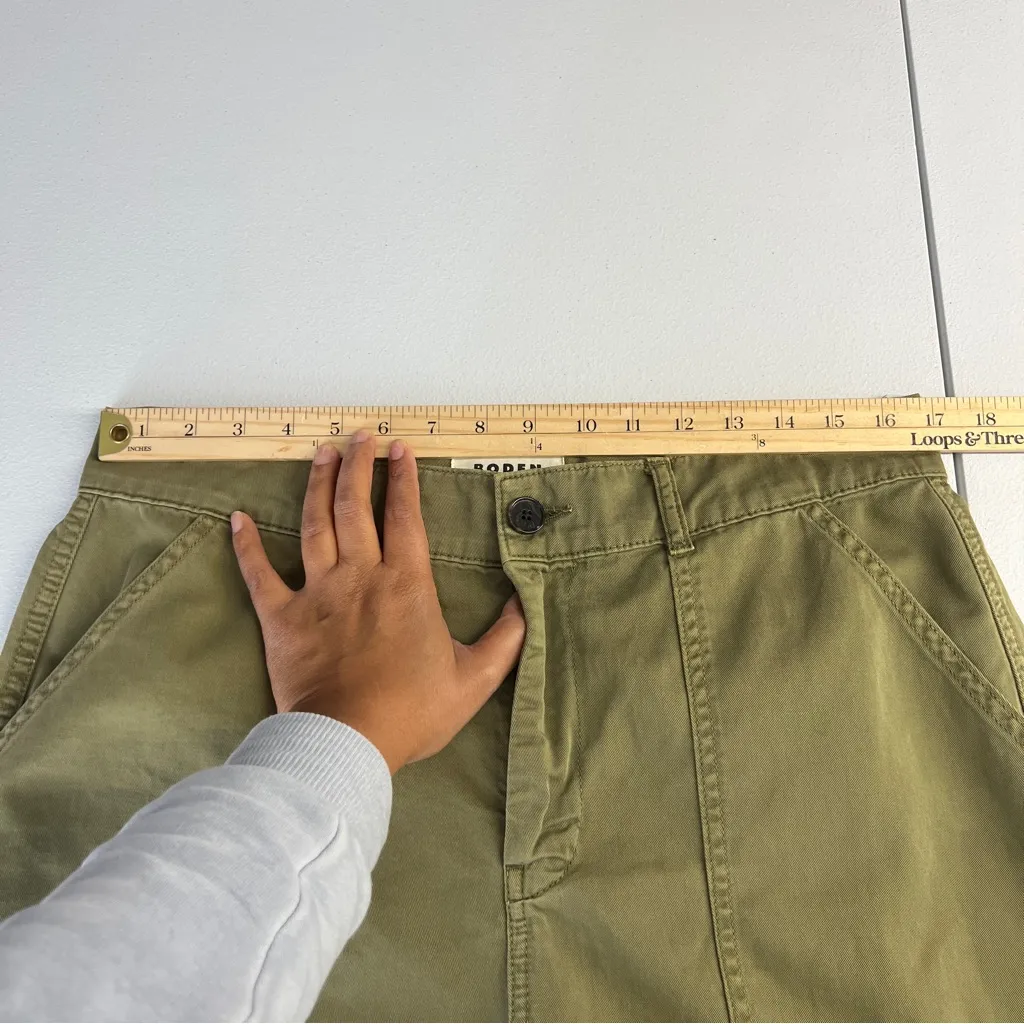 Boden Olive Green Cotton Cropped Cargo Trouser Pants Size 10 - Image 13