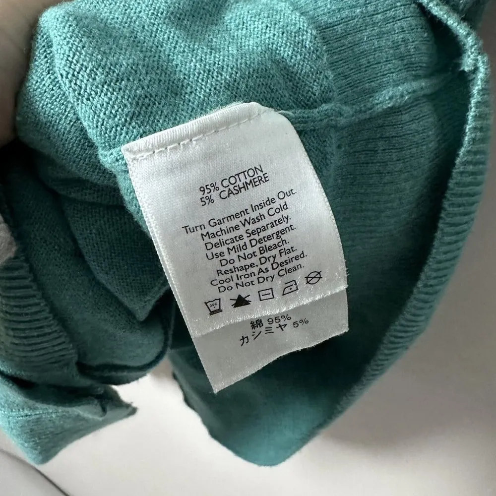 Eddie Bauer Womens Cardigan Sweater Cashmere Blend Crew Neck Pockets Medium - Image 4