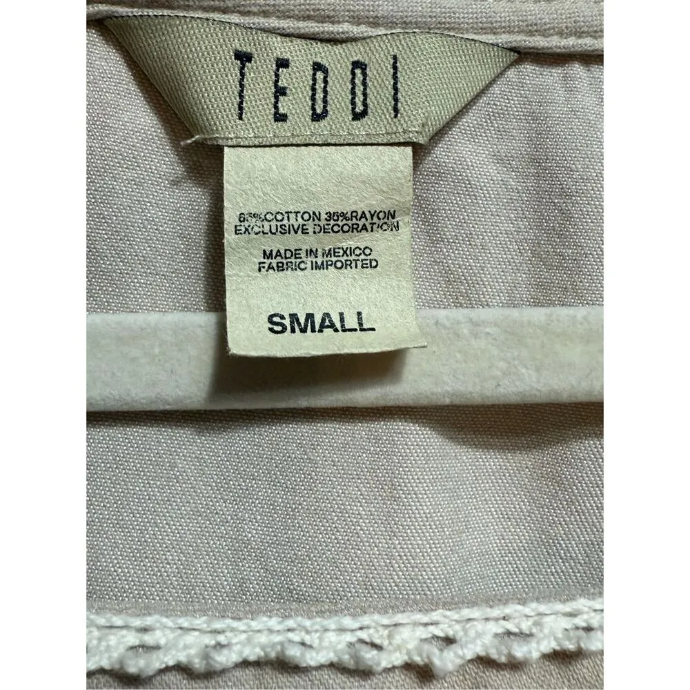 Vintage Teddi Button Side Maxi Dress Boho Cottagecore Neutral Essential Sz S Tan - Image 3