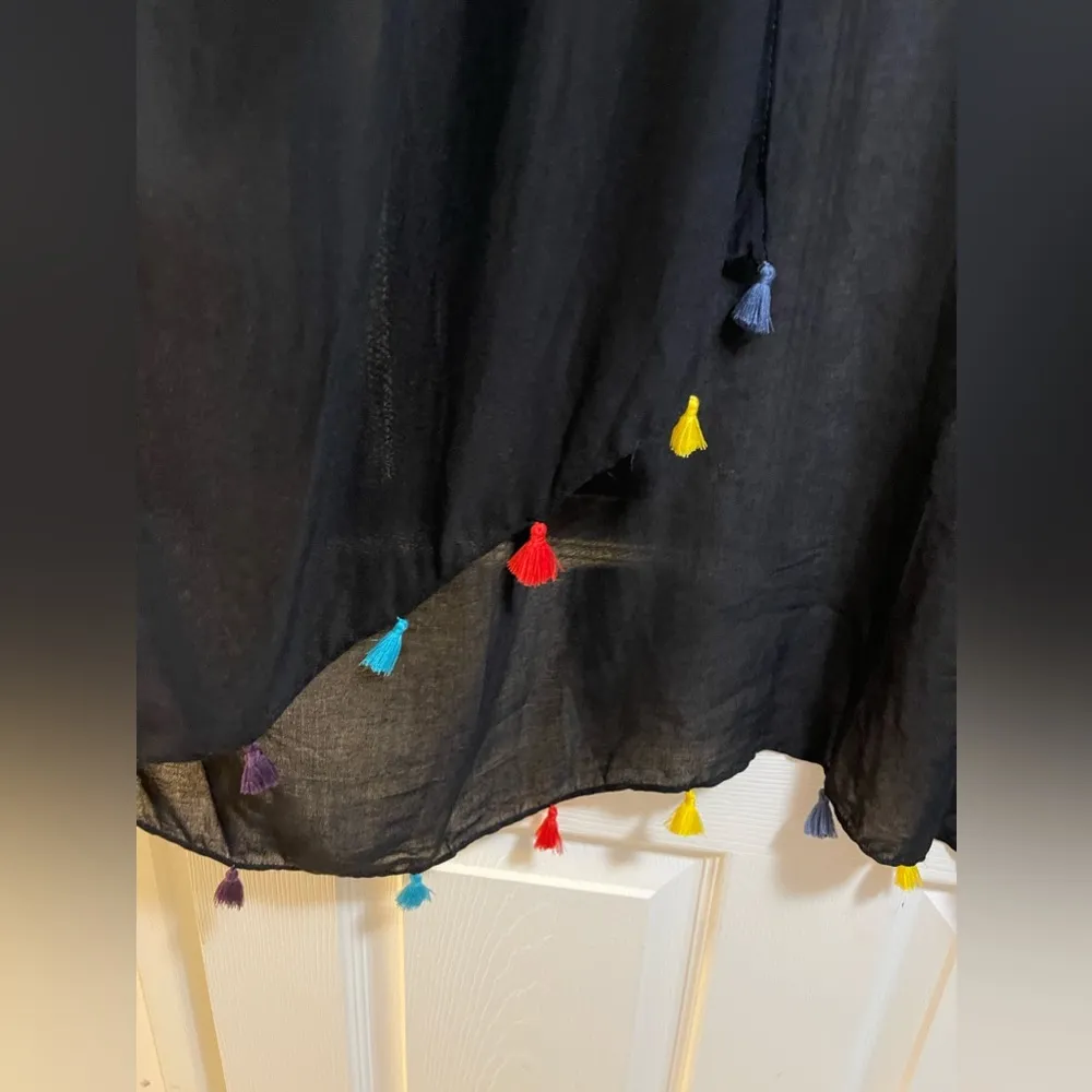 Moss Rose Women Beach Colorful Tassel Oversized Casual Beachwear Cover - Image 6