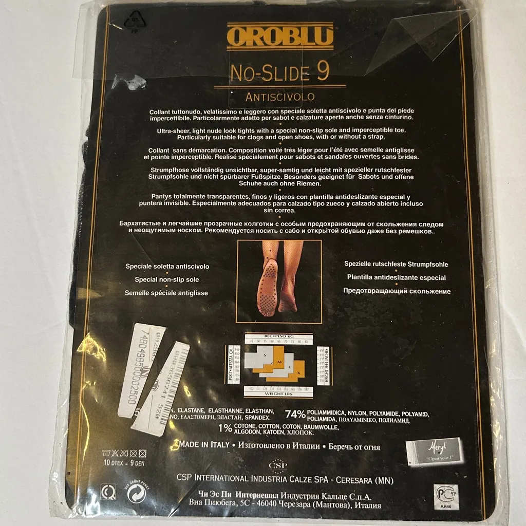 Italian Made Pantyhose No Slide M Black A - Image 2
