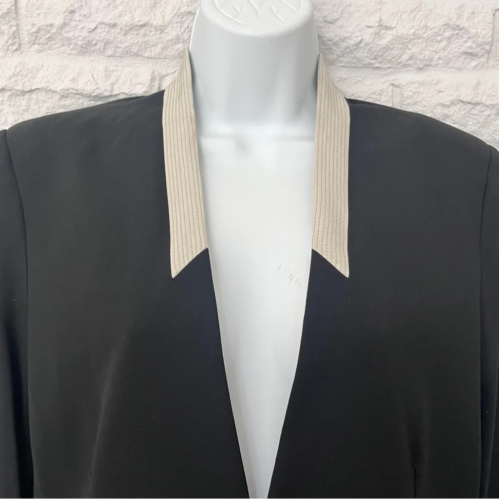 NWT Helmut Lang Black Palm Suiting Wool-Blend Blazer, Size 6 - Image 3