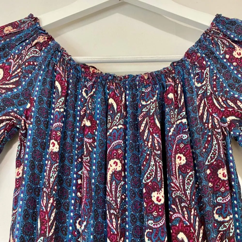 American Eagle Outfitters Womens Pocket Drawstring Romper Blue Boho Size XXS EUC - Image 2